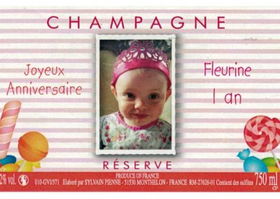 Etiquette personnalisée 1 an Champagne