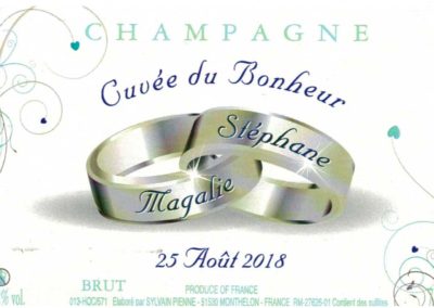 Etiquette mariage personnalisée Champagne